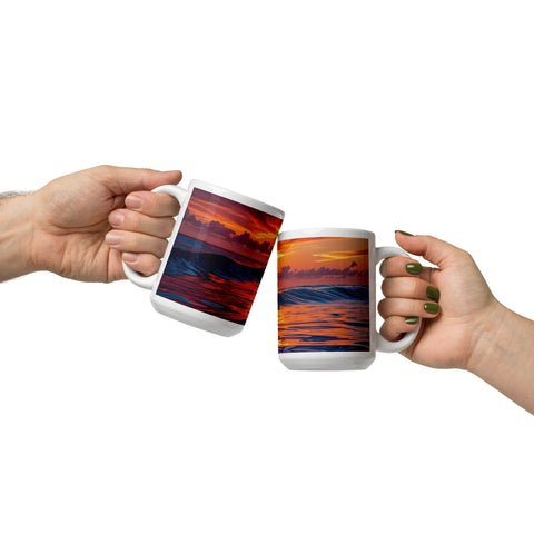 Evening Sea Art White glossy mug - From Sea To Shining Art