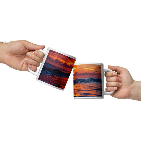 Evening Sea Art White glossy mug - From Sea To Shining Art